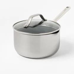 3qt Nonstick Ceramic Coated Stainless Steel Sauce Pan - Figmint™