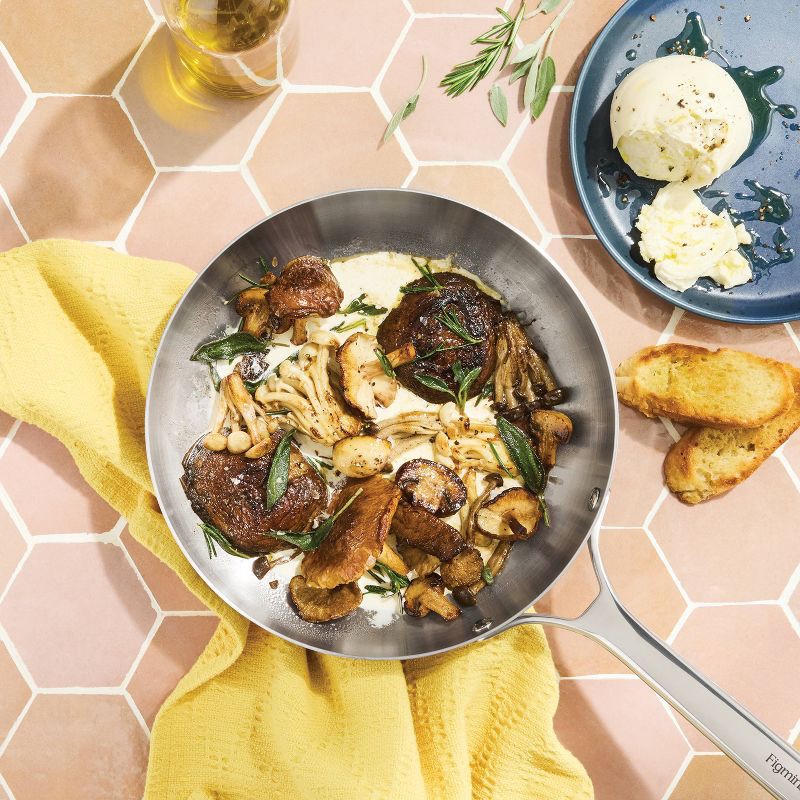 slide 2 of 7, 10" Uncoated Stainless Steel Frying Pan - Figmint™, 1 ct