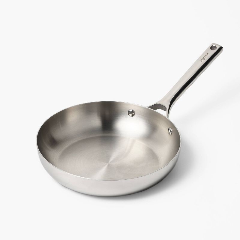 slide 3 of 7, 10" Uncoated Stainless Steel Frying Pan - Figmint™, 1 ct