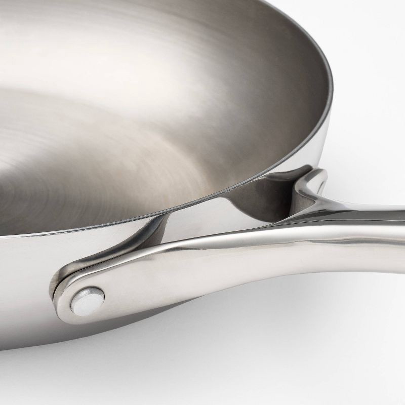 slide 4 of 7, 10" Uncoated Stainless Steel Frying Pan - Figmint™, 1 ct