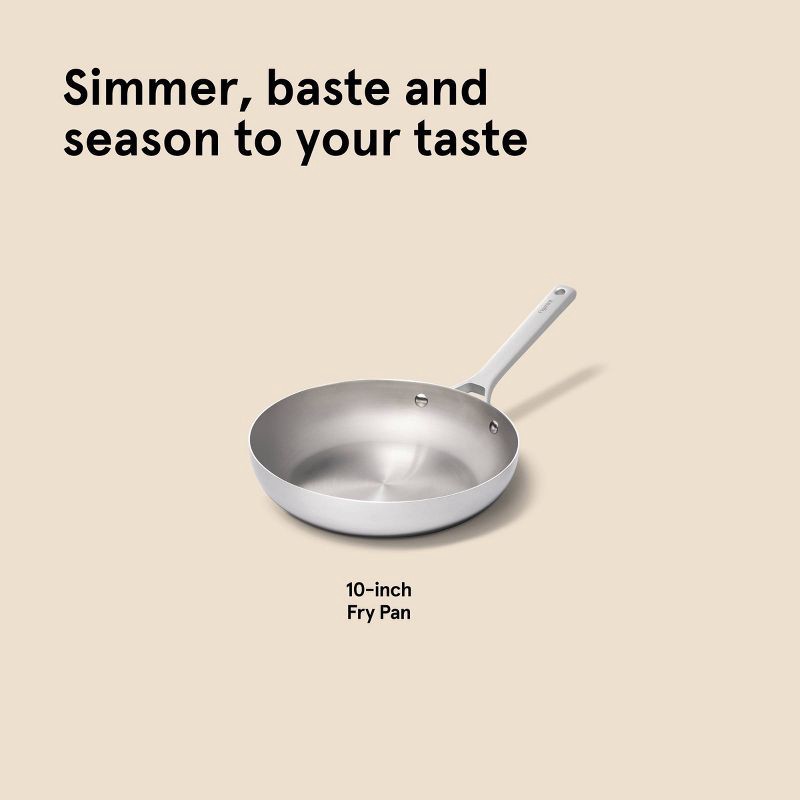 slide 7 of 7, 10" Uncoated Stainless Steel Frying Pan - Figmint™, 1 ct