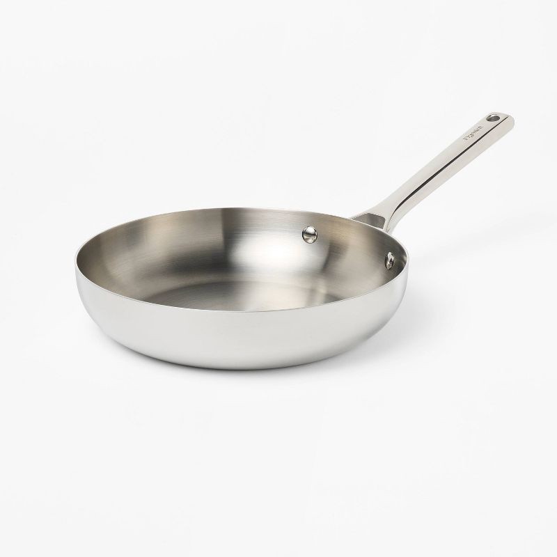 slide 1 of 7, 10" Uncoated Stainless Steel Frying Pan - Figmint™, 1 ct