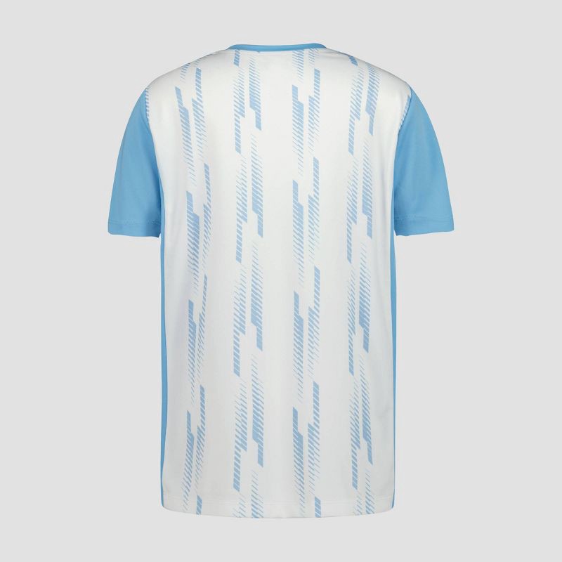 slide 2 of 2, Messi Boys' Interlock Striped Shirt - Blue/White S, 1 ct