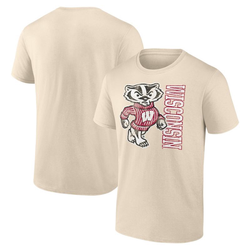 slide 3 of 3, NCAA Wisconsin Badgers Men's Angora Bi-Blend T-Shirt - XXL, 1 ct