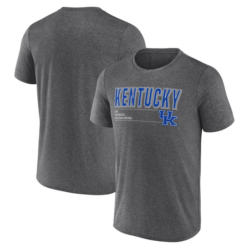 slide 3 of 3, NCAA Kentucky Wildcats Men's Charcoal Heather Poly T-Shirt - S, 1 ct