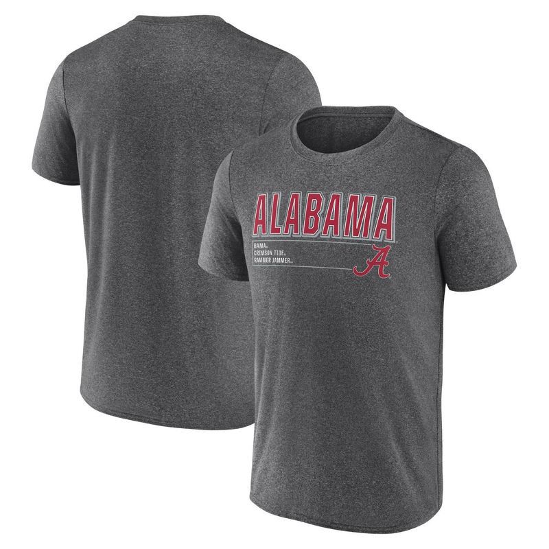 slide 3 of 3, NCAA Alabama Crimson Tide Men's Charcoal Heather Poly T-Shirt - M, 1 ct