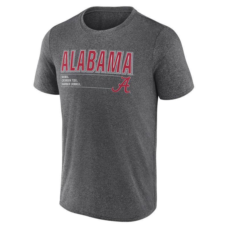 slide 1 of 3, NCAA Alabama Crimson Tide Men's Charcoal Heather Poly T-Shirt - M, 1 ct