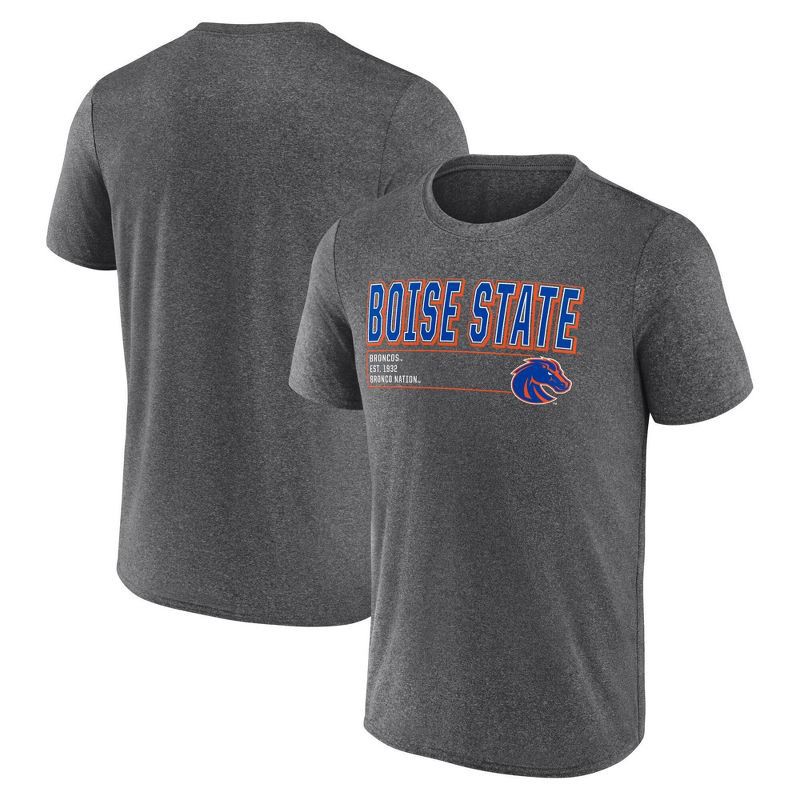 slide 3 of 3, NCAA Boise State Broncos Men's Charcoal Heather Poly T-Shirt - L, 1 ct