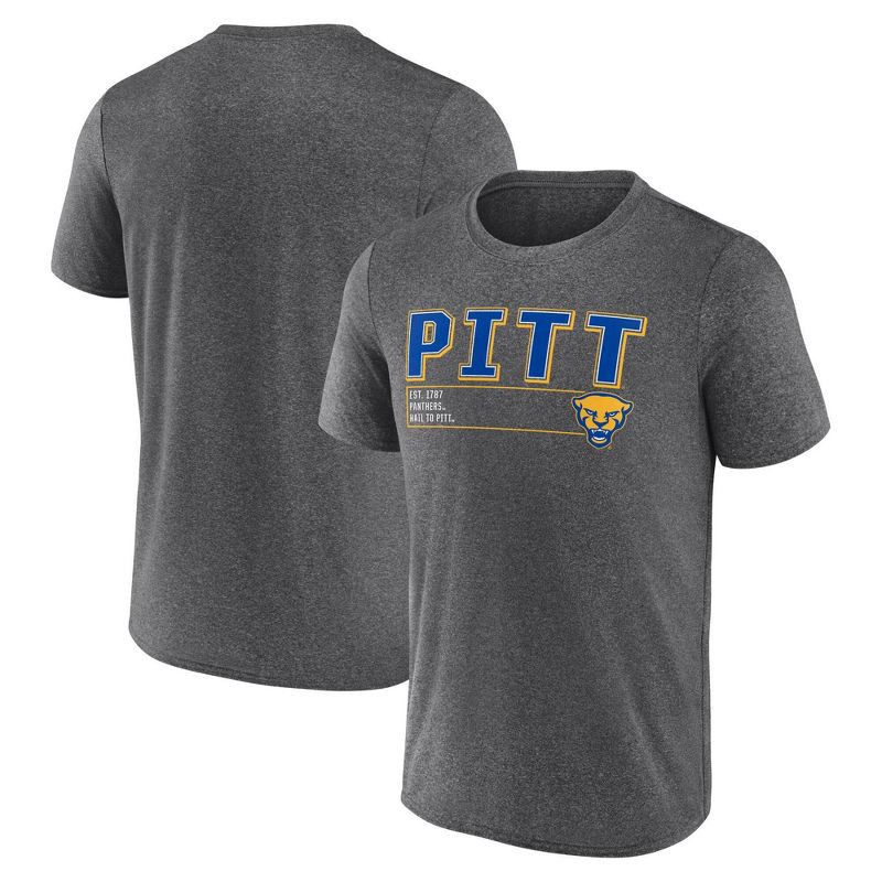 slide 3 of 3, NCAA Pitt Panthers Men's Charcoal Heather Poly T-Shirt - XL, 1 ct