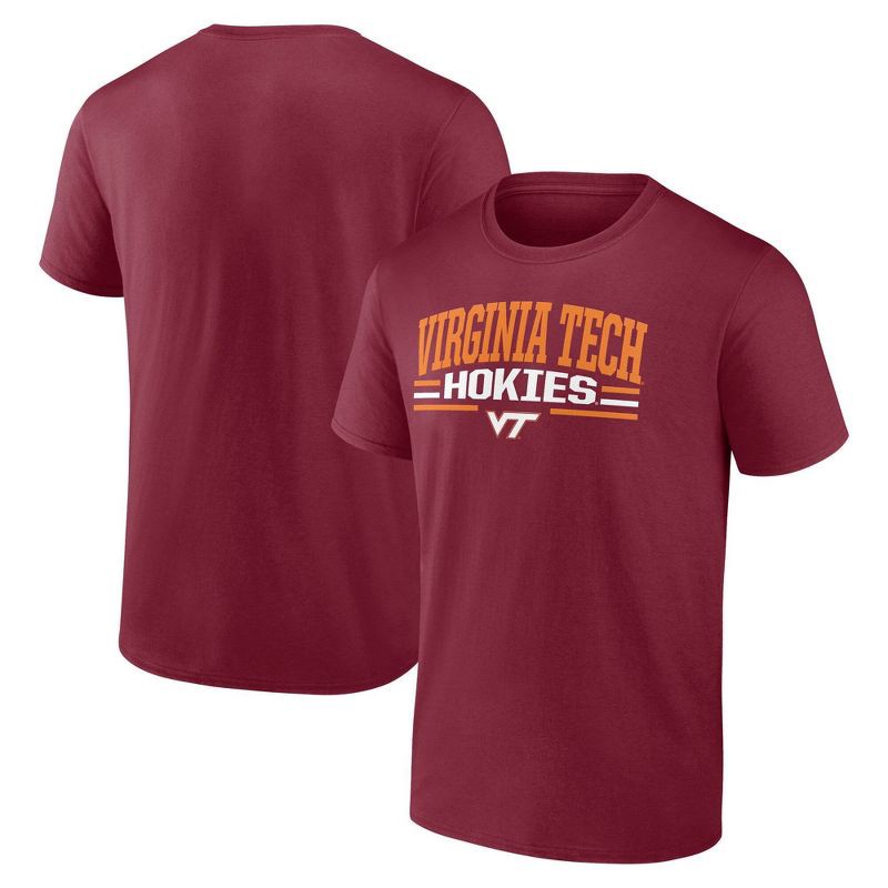 slide 3 of 3, NCAA Virginia Tech Hokies Men's Bi-Blend T-Shirt - Garnet Red S, 1 ct
