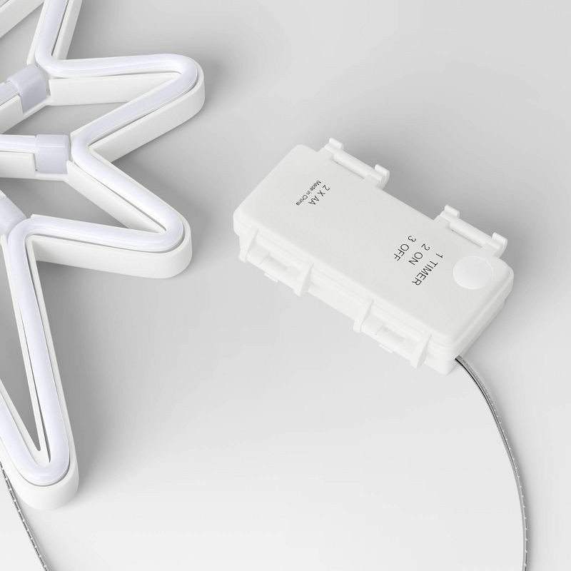 slide 4 of 4, LED Battery Operated Neon Star Hangable Sign Warm White - Wondershop™, 1 ct