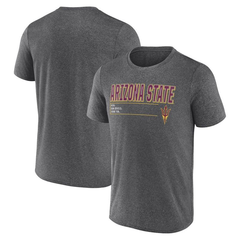 slide 3 of 3, NCAA Arizona State Sun Devils Men's Charcoal Heather Poly T-Shirt - XXL, 1 ct
