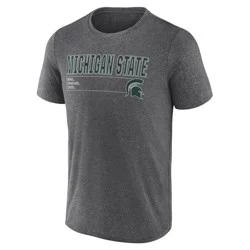 NCAA Michigan State Spartans Men's Charcoal Heather Poly T-Shirt - XXL