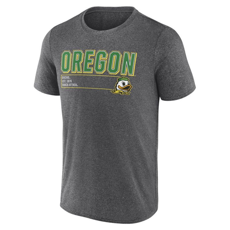 slide 1 of 3, NCAA Oregon Ducks Men's Charcoal Heather Poly T-Shirt - XXL, 1 ct