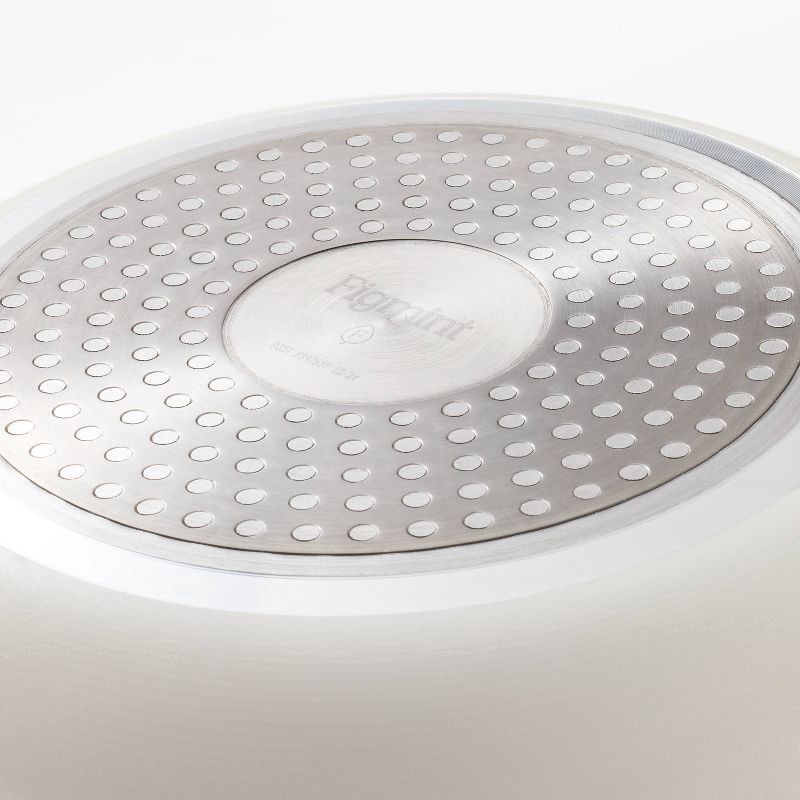 slide 5 of 8, 8" Nonstick Ceramic Coated Aluminum Frying Pan With Champagne Handle Cream - Figmint™, 1 ct