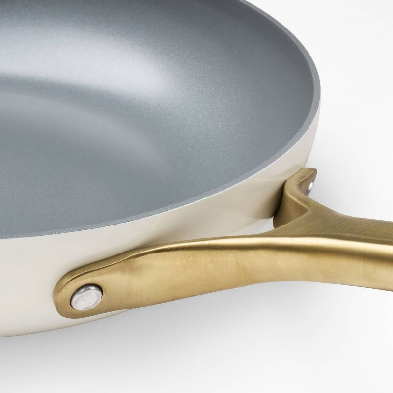 slide 4 of 8, 10" Nonstick Ceramic Coated Aluminum Frying Pan with Champagne Handle Cream - Figmint™, 1 ct