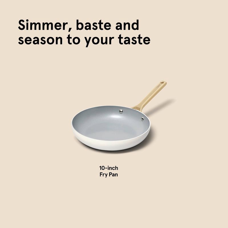 slide 8 of 8, 10" Nonstick Ceramic Coated Aluminum Frying Pan with Champagne Handle Cream - Figmint™, 1 ct