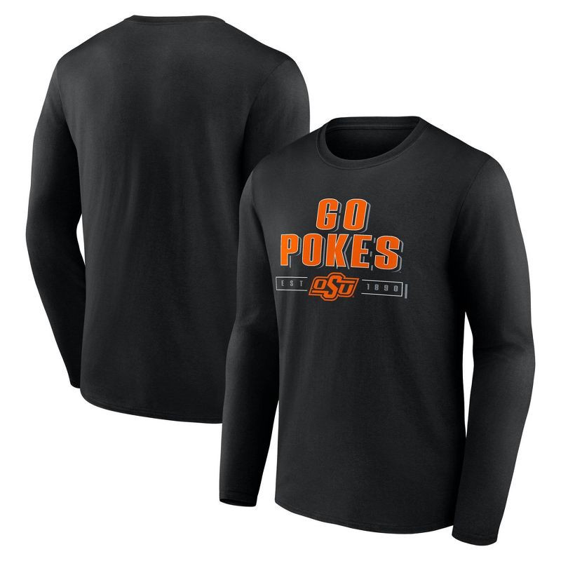 slide 3 of 3, NCAA Oklahoma State Cowboys Men's Long Sleeve Black T-Shirt - S, 1 ct
