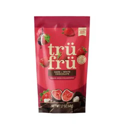 Tru Fru Freeze Dried Strawberries in Dark and White Chocolate - 1.7oz