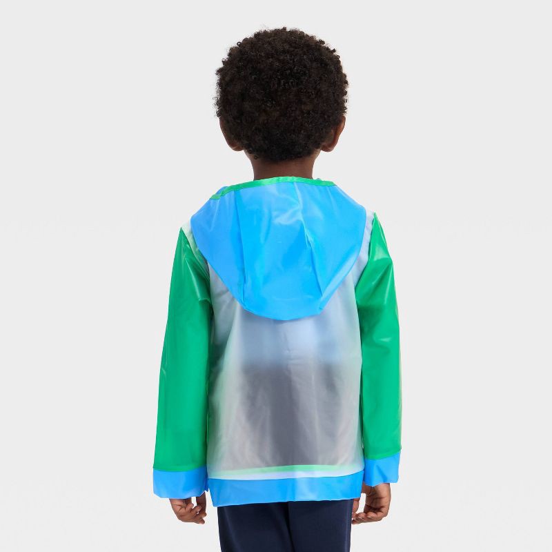 slide 4 of 6, Toddler Boys' Colorblock Clear Rain Jacket - Cat & Jack™ Green/Blue/Orange 18M, 1 ct