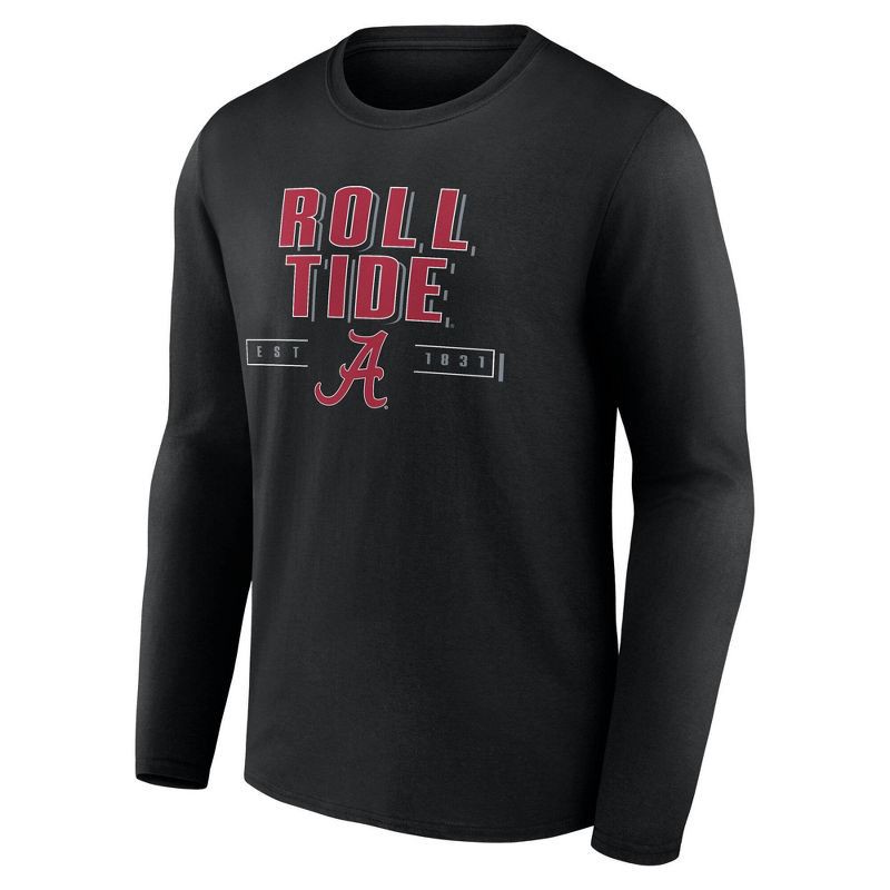 slide 1 of 3, NCAA Alabama Crimson Tide Men's Long Sleeve Black T-Shirt - M, 1 ct