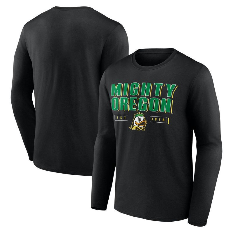 slide 3 of 3, NCAA Oregon Ducks Men's Long Sleeve Black T-Shirt - M, 1 ct