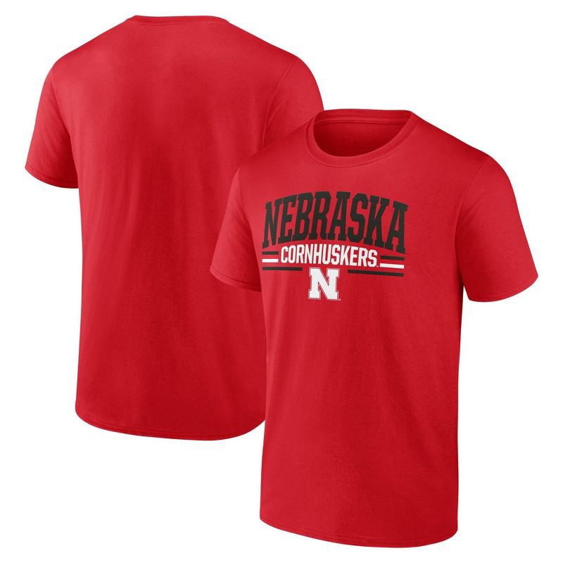slide 3 of 3, NCAA Nebraska Cornhuskers Men's Bi-Blend T-Shirt - Red L, 1 ct