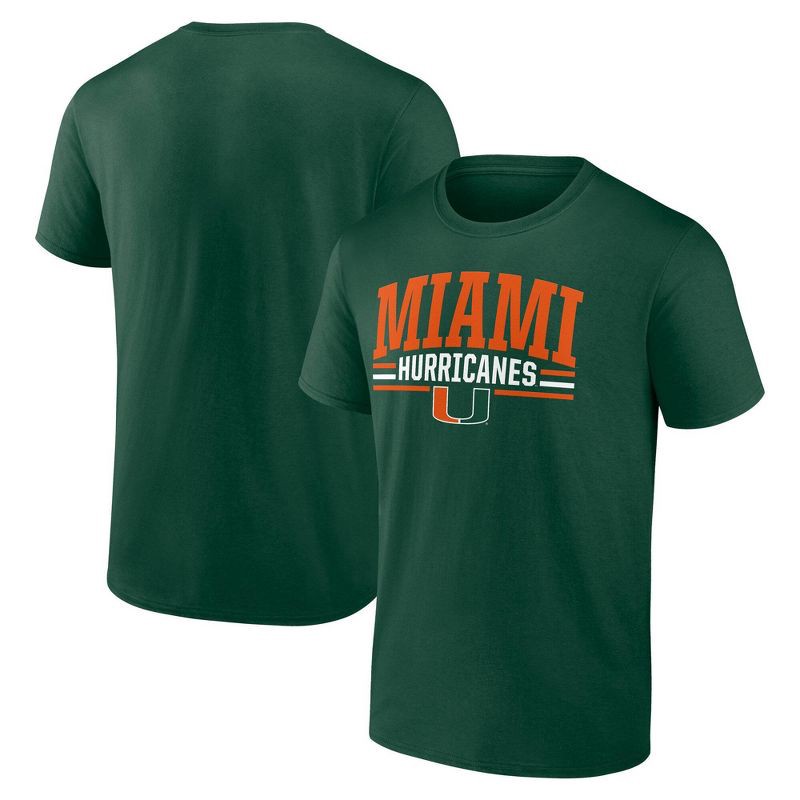 slide 3 of 3, NCAA Miami Hurricanes Men's Bi-Blend T-Shirt - Green XL, 1 ct