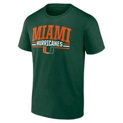 NCAA Miami Hurricanes Men's Bi-Blend T-Shirt - Green XL