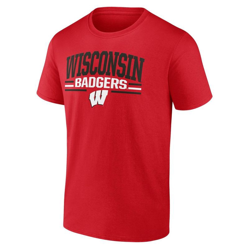 slide 1 of 3, NCAA Wisconsin Badgers Men's Bi-Blend T-Shirt - Red XL, 1 ct