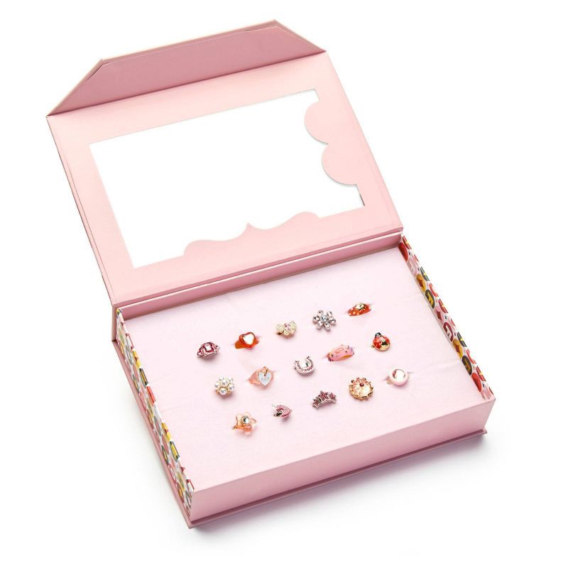 slide 4 of 6, FAO Schwarz Tiny Glam Rings Set - 15pc, 15 ct