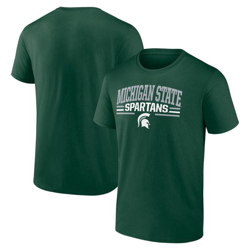 slide 3 of 3, NCAA Michigan State Spartans Men's Bi-Blend T-Shirt - Green XXL, 1 ct