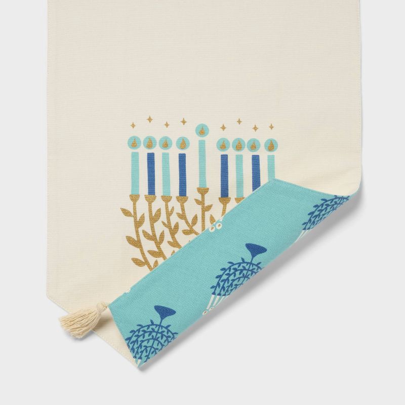 slide 3 of 3, 14"x72" Reversible Menorah Table Runner - Spritz™, 1 ct