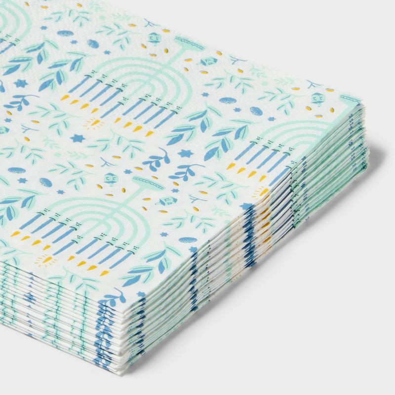 slide 3 of 3, 20ct Hanukkah Candles Beverage Napkins - Spritz™, 20 ct