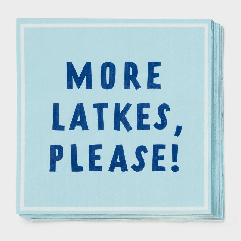 slide 1 of 3, 16ct 'More Latkes, Please' Dinner Napkins - Spritz™, 16 ct