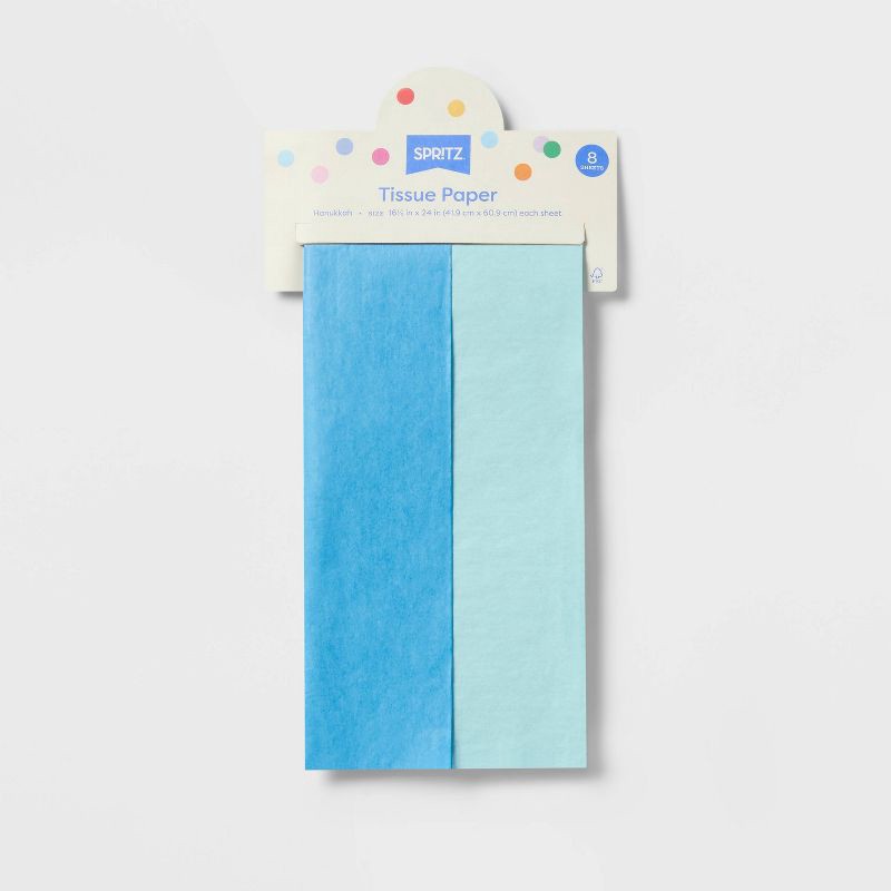 slide 3 of 3, 8ct Hanukkah Tissues Blue/Sage - Spritz™, 8 ct