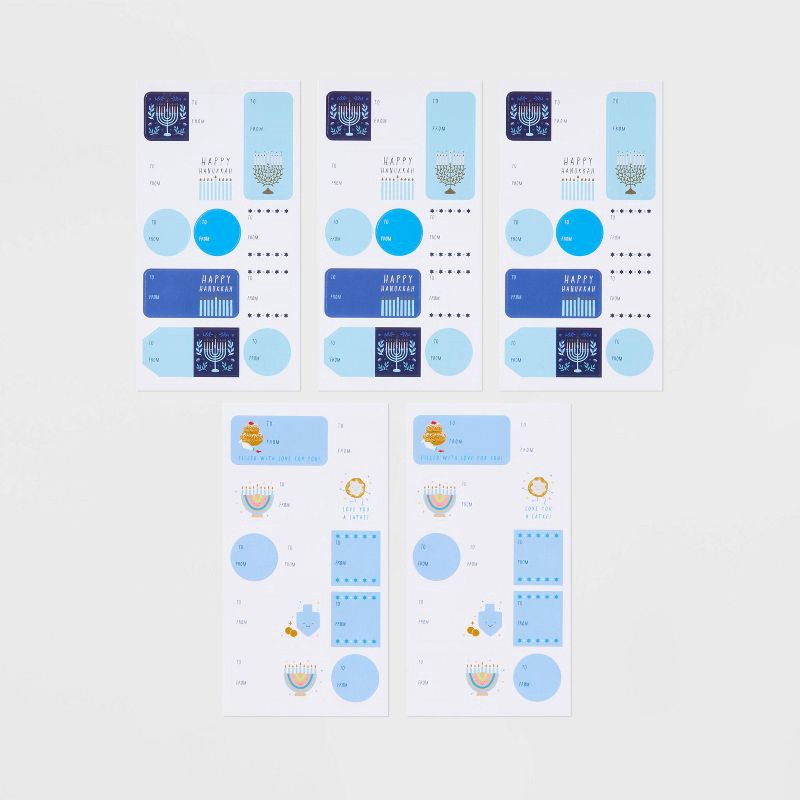 slide 1 of 3, 50ct Hanukkah Peel and Stick Gift Tags - Spritz™, 50 ct