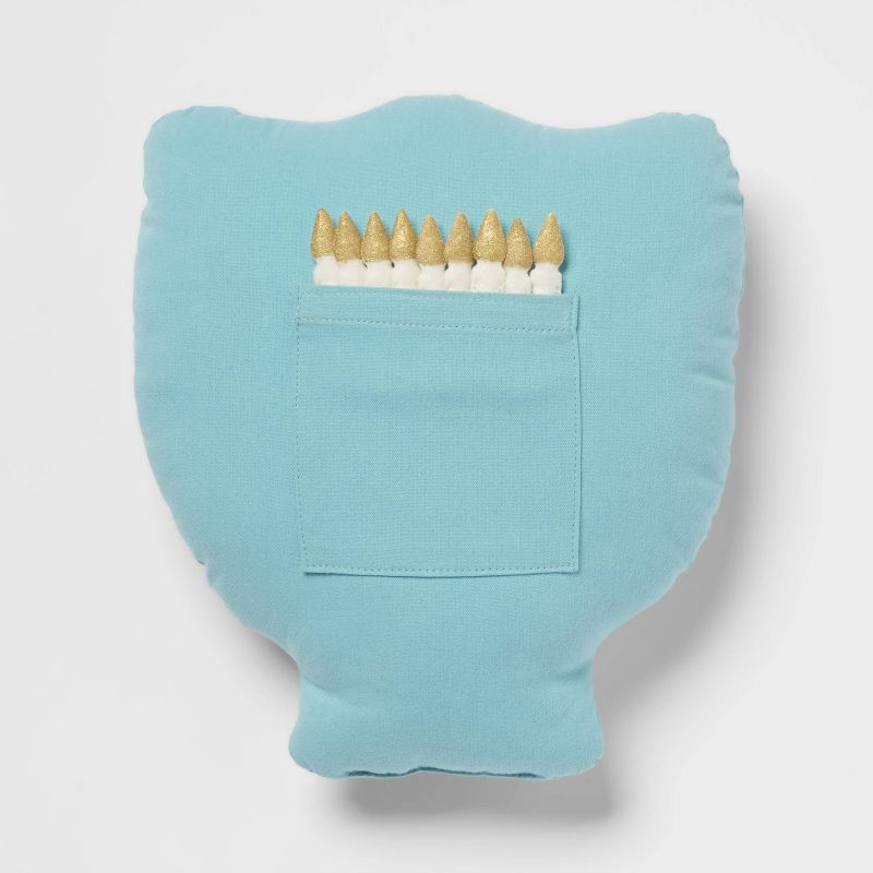 slide 3 of 4, Menorah Candle Shaped Removable Pillow - Spritz™, 1 ct