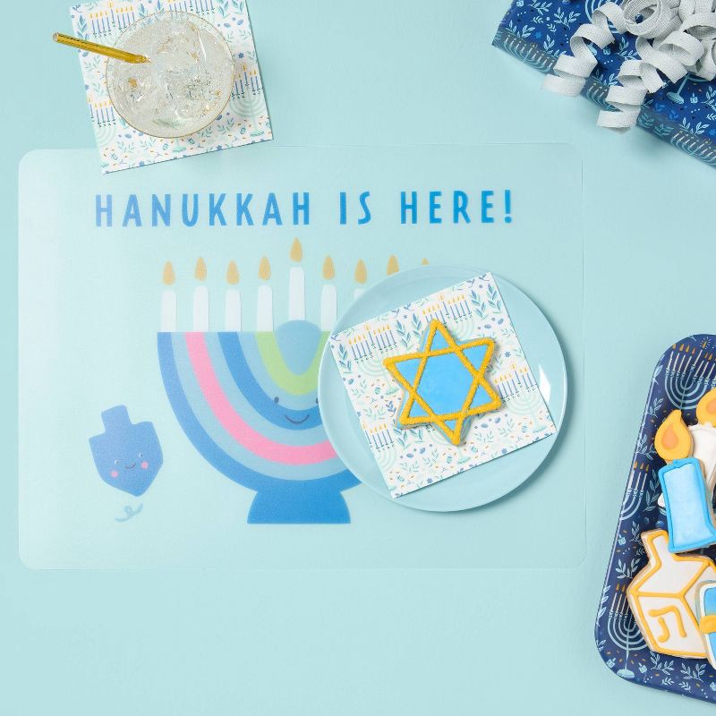 slide 2 of 3, 'Hanukkah Is Here' Placemat - Spritz™, 1 ct