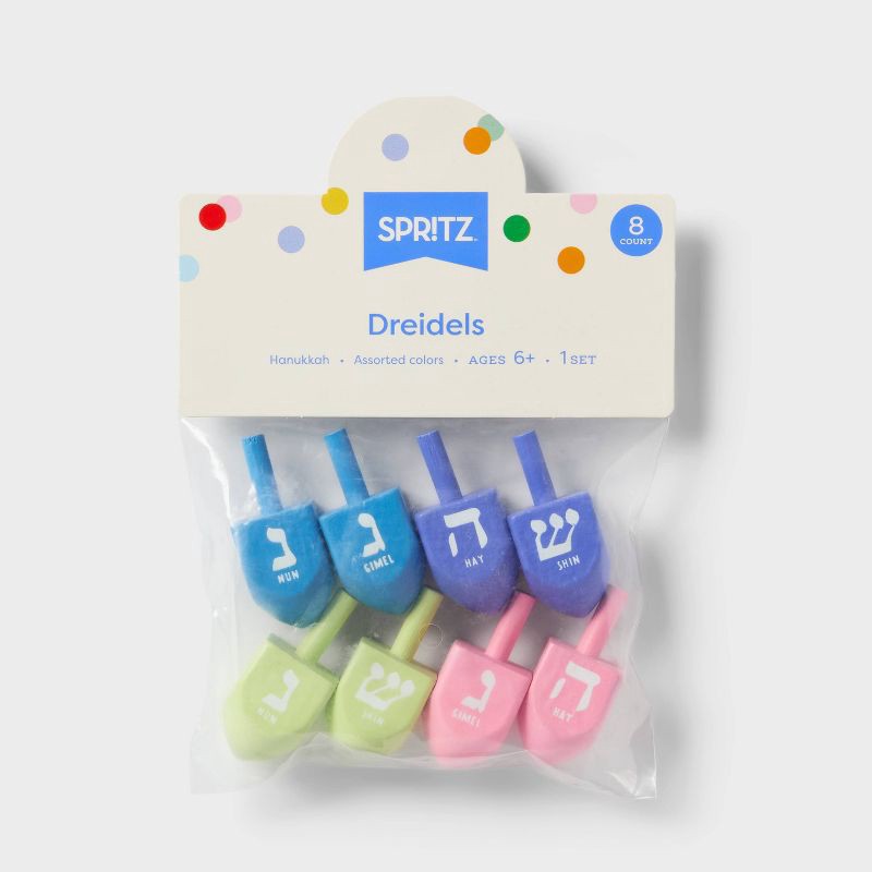 slide 3 of 3, 8ct Wood Dreidels - Spritz™, 8 ct