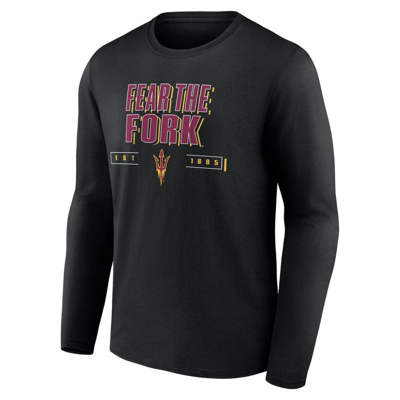 slide 1 of 3, NCAA Arizona State Sun Devils Men's Long Sleeve Black T-Shirt - L, 1 ct