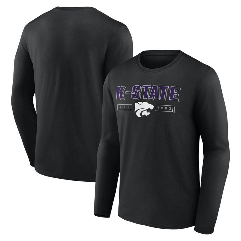 slide 3 of 3, NCAA Kansas State Wildcats Men's Long Sleeve Black T-Shirt - XL, 1 ct