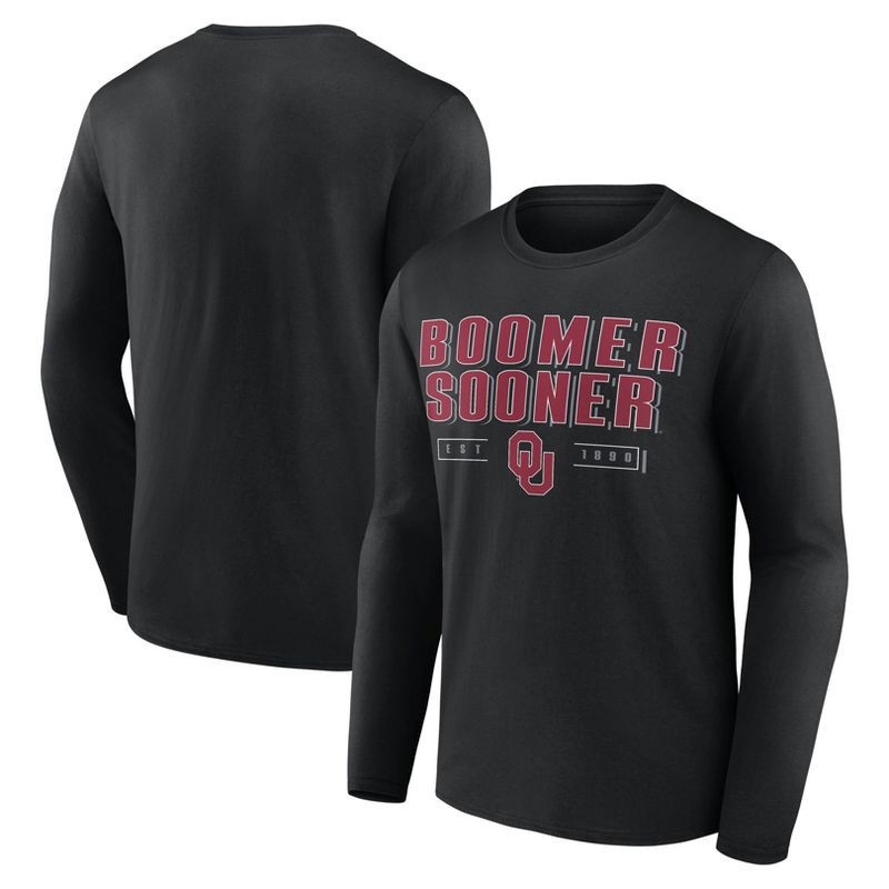slide 3 of 3, NCAA Oklahoma Sooners Men's Long Sleeve Black T-Shirt - XL, 1 ct