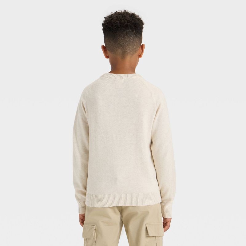 slide 2 of 3, Boys' Solid Pullover Sweater - Cat & Jack™ Oatmeal S, 1 ct