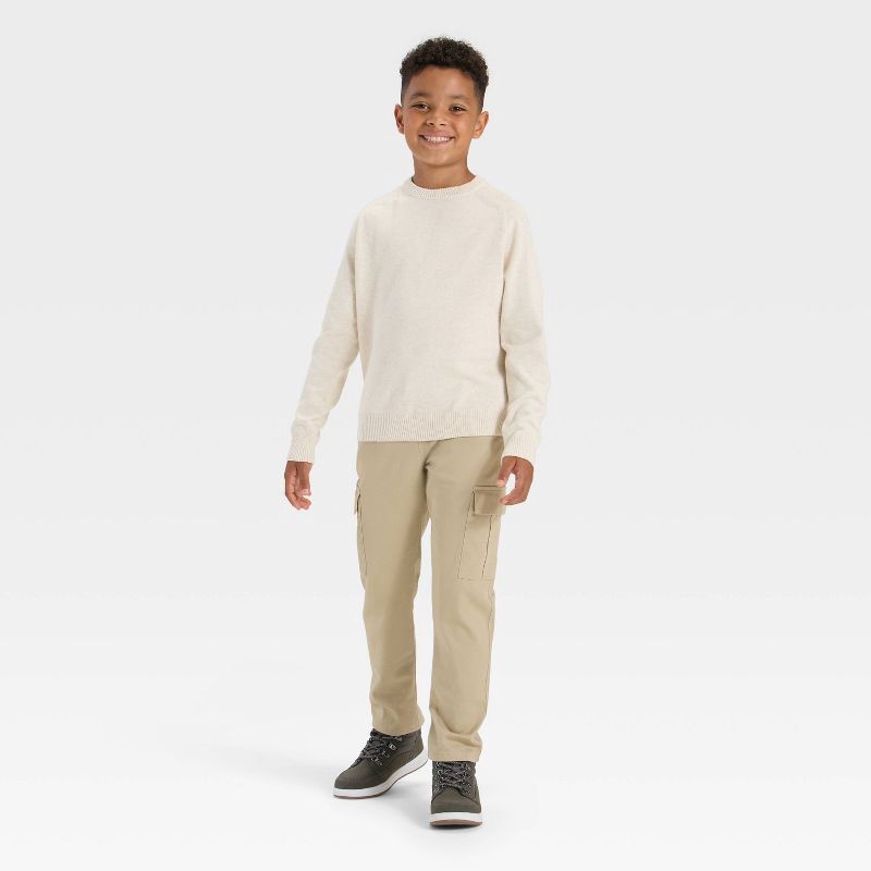 slide 3 of 3, Boys' Solid Pullover Sweater - Cat & Jack™ Oatmeal M, 1 ct