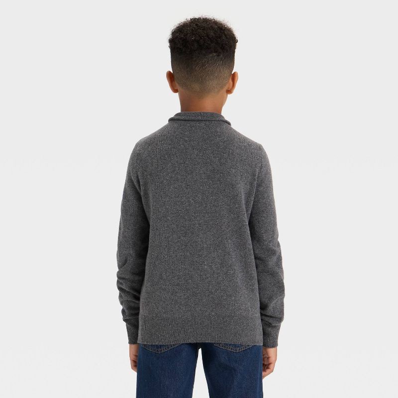 slide 2 of 3, Boys' Quarter Zip Pullover Sweater - Cat & Jack™ Gray S, 1 ct