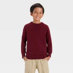 Boys' Solid Pullover Sweater - Cat & Jack™ Burgundy S