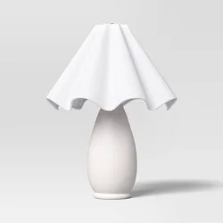 Wavy Shade Collection with Ceramic Base Table Lamp White - Threshold™