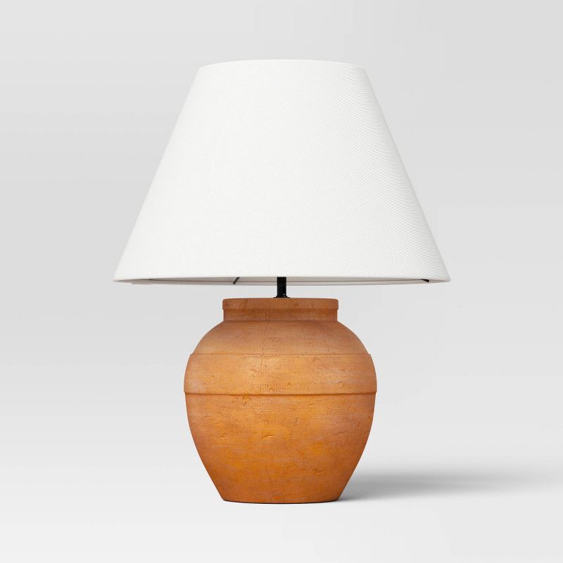 slide 1 of 4, 21.25"x17" Large Ceramic Table Lamp Terracotta - Threshold™, 1 ct