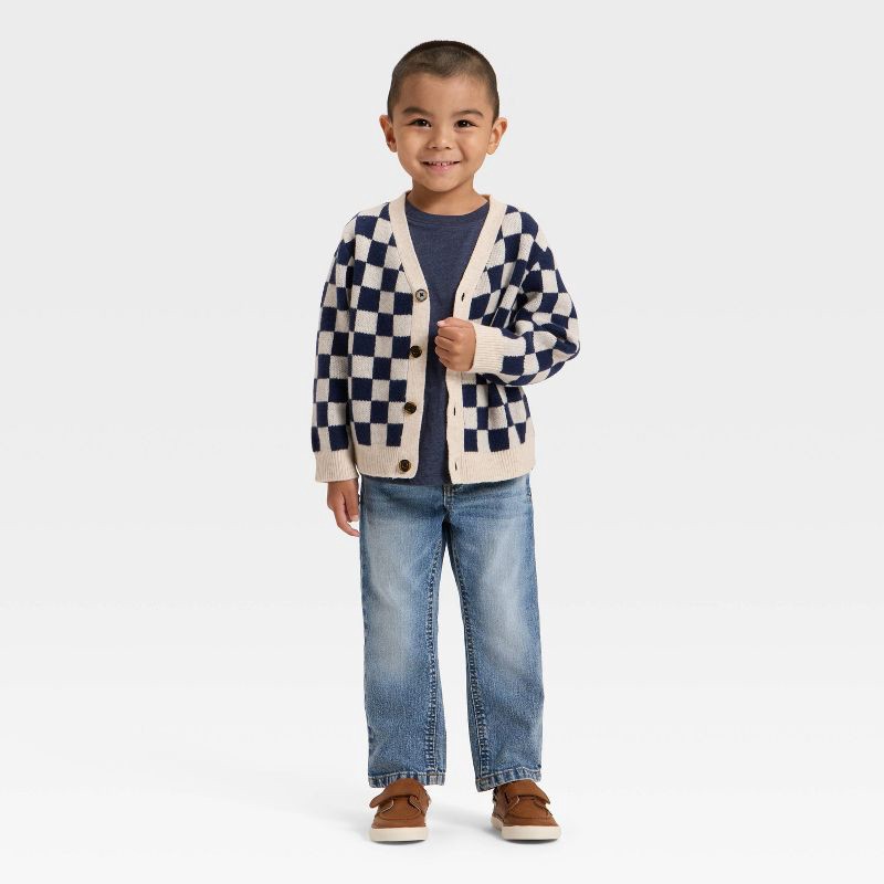 slide 3 of 3, Toddler Boys' Cardigan Sweater - Cat & Jack™ Navy Blue 18M, 1 ct